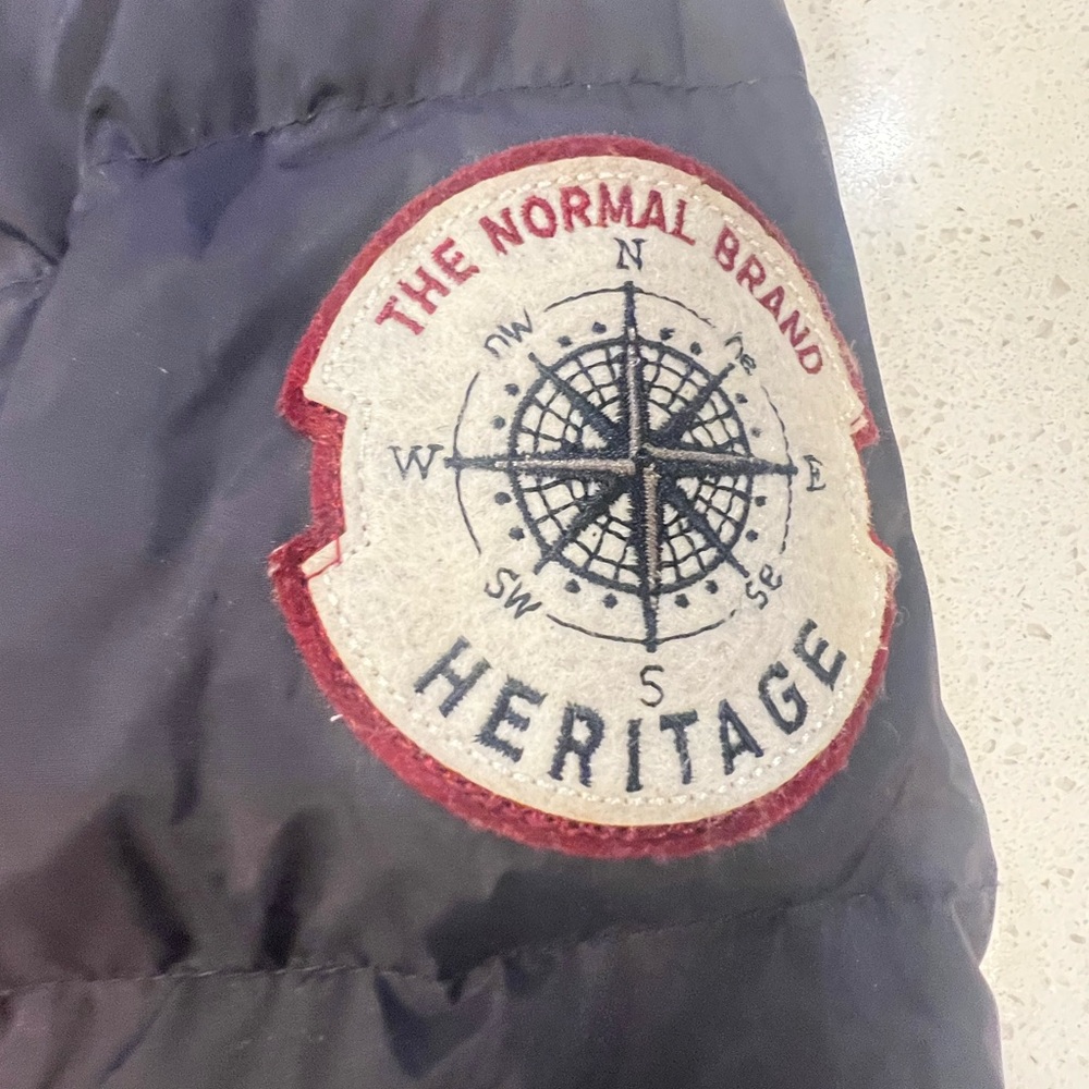 The Normal Brand Navy Compass Puffer Jacket